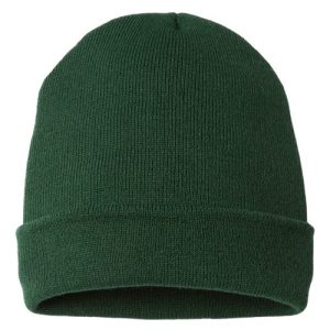 USA-Made 12" Cuffed Beanie - Forest Green
