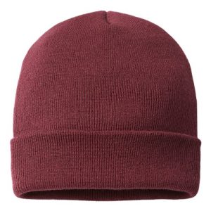 USA-Made 12" Cuffed Beanie - Maroon