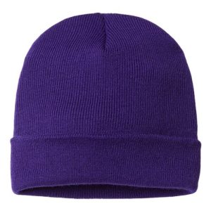 USA-Made 12" Cuffed Beanie - Purple