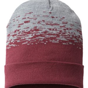 USA-Made Static Cuffed Beanie - Maroon/ Heather