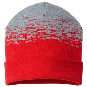 USA-Made Static Cuffed Beanie - True Red/ Heather