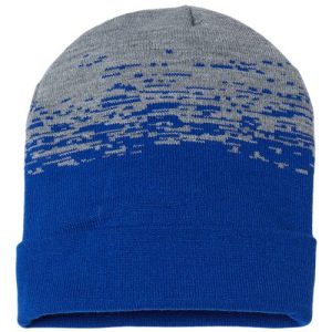 USA-Made Static Cuffed Beanie - True Royal/ Heather