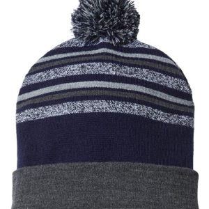 USA-Made Striped Beanie - True Navy
