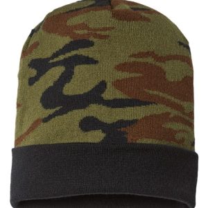 USA-Made Camo Cuffed Beanie - Woodland Camo