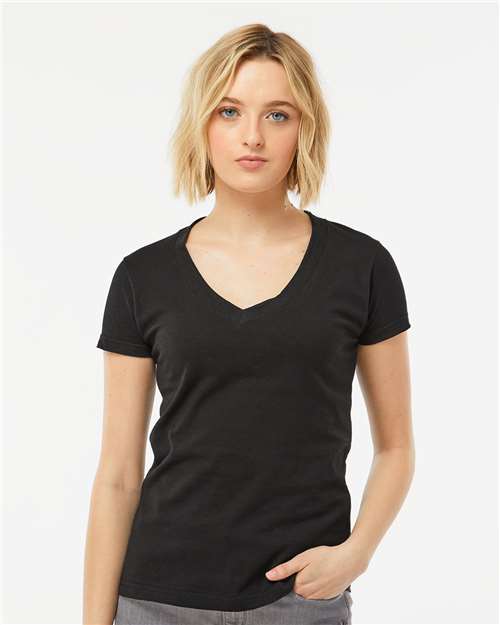 Women's Fine Jersey V-Neck T-Shirt - Image 4