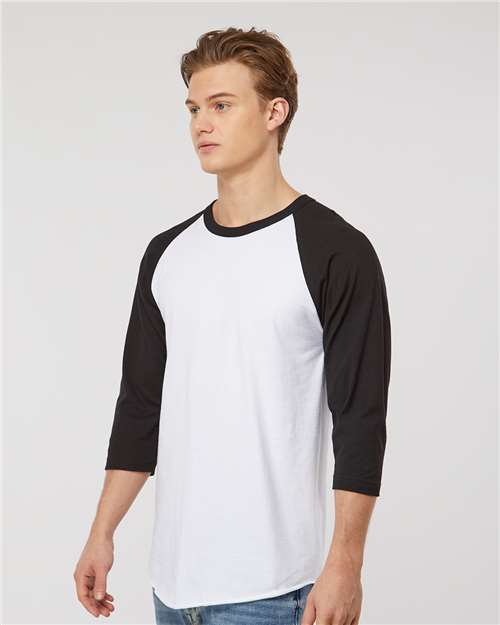 Unisex Fine Jersey Raglan T-Shirt - Image 5