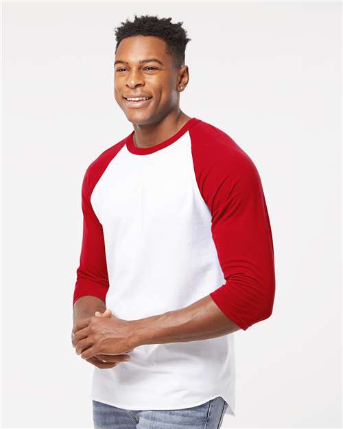 Unisex Fine Jersey Raglan T-Shirt - Image 49