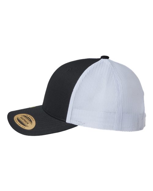Sustainable Retro Trucker Cap - Black/ White - Image 3