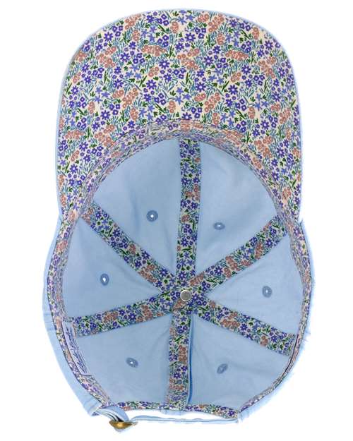 Women's Pigment-Dyed with Fashion Undervisor Cap - Cashmere Blue/ Floral - Image 2