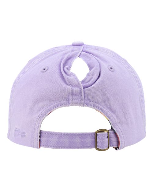 Women's Pigment-Dyed with Fashion Undervisor Cap - Lavender/ Stripes - Image 3