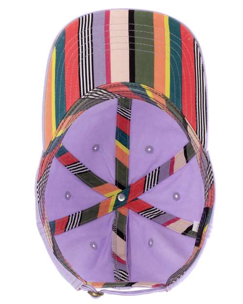Women's Pigment-Dyed with Fashion Undervisor Cap - Lavender/ Stripes - Image 2