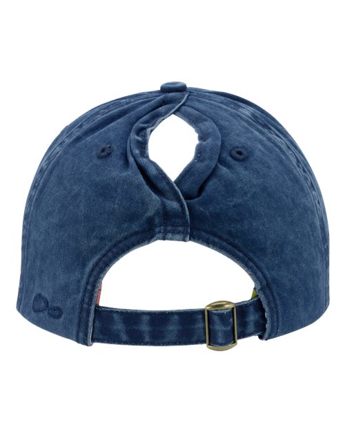 Women's Pigment-Dyed with Fashion Undervisor Cap - Navy/ Stripes - Image 3