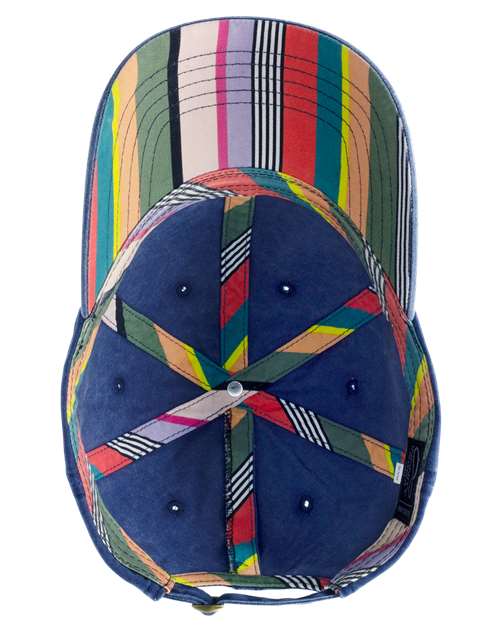 Women's Pigment-Dyed with Fashion Undervisor Cap - Navy/ Stripes - Image 2