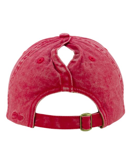 Women's Pigment-Dyed with Fashion Undervisor Cap - Red/ Leopard - Image 3