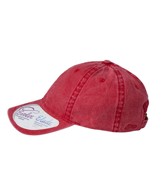 Women's Pigment-Dyed with Fashion Undervisor Cap - Red/ Leopard - Image 4