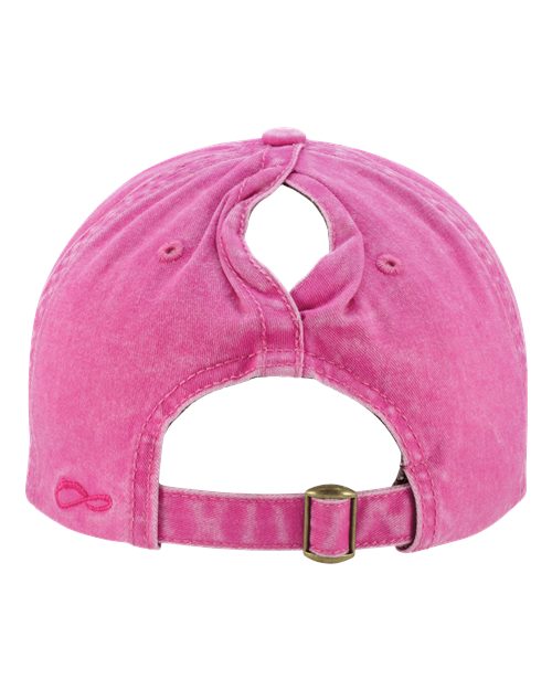 Women's Pigment-Dyed with Fashion Undervisor Cap - Rose/ Polka Dots - Image 3