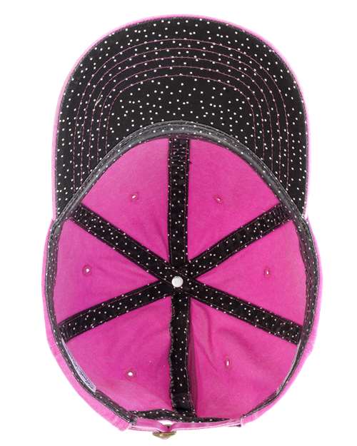 Women's Pigment-Dyed with Fashion Undervisor Cap - Rose/ Polka Dots - Image 2