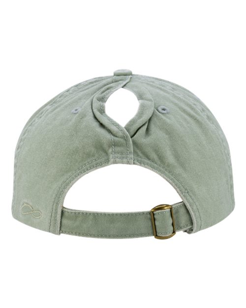 Women's Pigment-Dyed with Fashion Undervisor Cap - Sage/ Polka Dots - Image 3