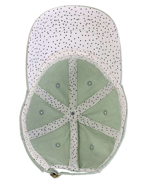 Women's Pigment-Dyed with Fashion Undervisor Cap - Sage/ Polka Dots - Image 2