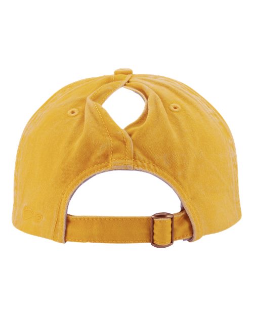 Women's Pigment-Dyed with Fashion Undervisor Cap - Sunset Yellow/ Polka Dots - Image 3
