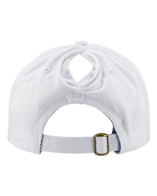 Women's Pigment-Dyed with Fashion Undervisor Cap - White/ Floral - Image 3