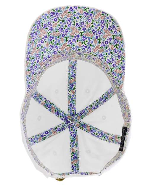 Women's Pigment-Dyed with Fashion Undervisor Cap - White/ Floral - Image 2