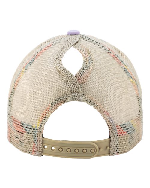 Women's Washed Mesh-Back Cap - Lavender/ Stripes - Image 3