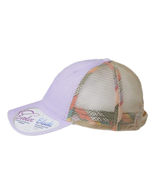 Women's Washed Mesh-Back Cap - Lavender/ Stripes - Image 4