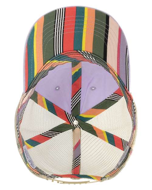 Women's Washed Mesh-Back Cap - Lavender/ Stripes - Image 2