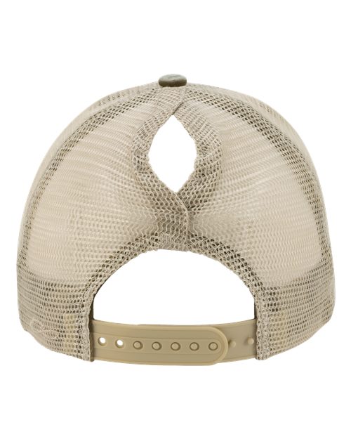 Women's Washed Mesh-Back Cap - Olive/ Camo - Image 3