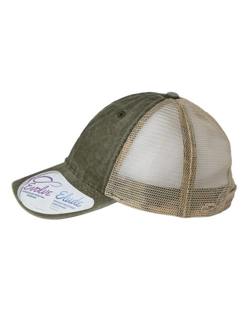 Women's Washed Mesh-Back Cap - Olive/ Camo - Image 4