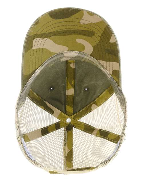 Women's Washed Mesh-Back Cap - Olive/ Camo - Image 2