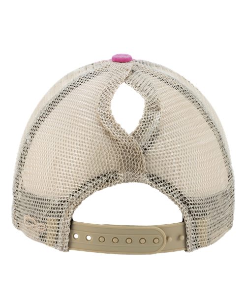 Women's Washed Mesh-Back Cap - Rose/ Polka Dots - Image 3