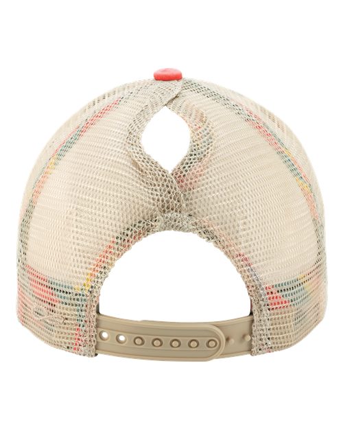 Women's Washed Mesh-Back Cap - Sherbet/ Stripes - Image 3