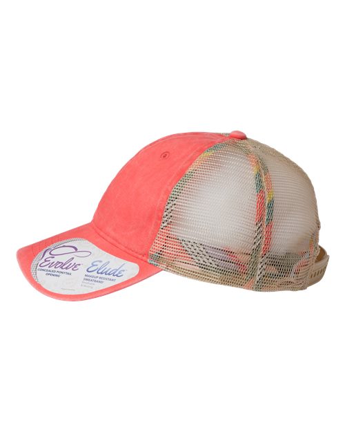 Women's Washed Mesh-Back Cap - Sherbet/ Stripes - Image 4