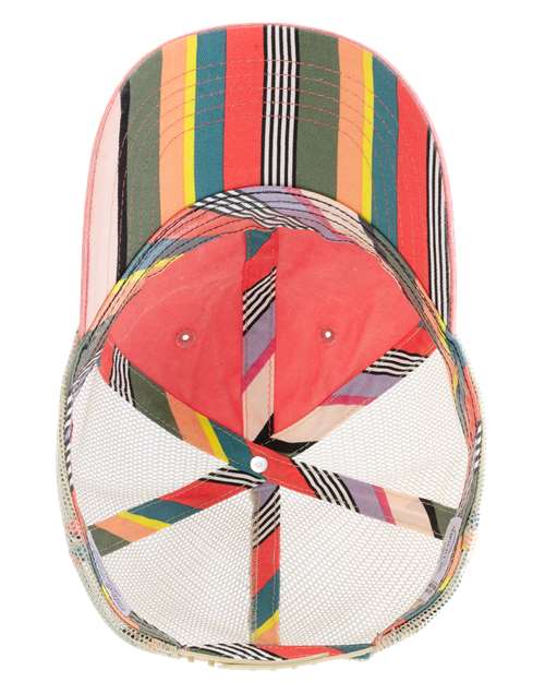 Women's Washed Mesh-Back Cap - Sherbet/ Stripes - Image 2