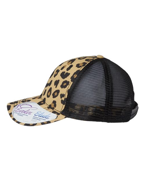 Women's Modern Trucker Cap - Leopard/ Black - Image 4