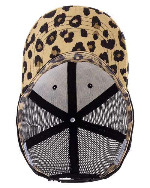 Women's Modern Trucker Cap - Leopard/ Black - Image 2