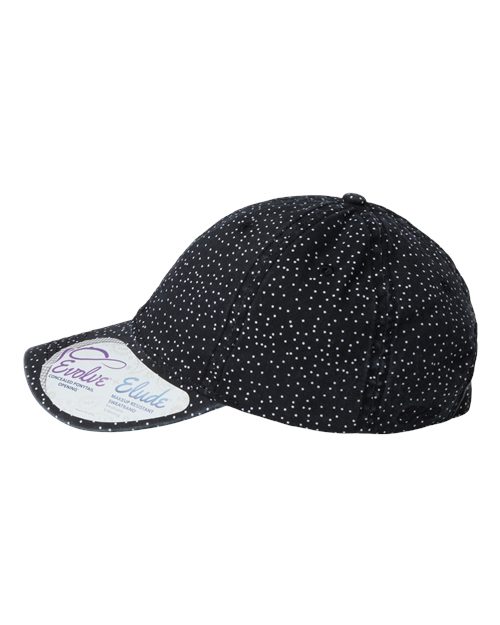 Women's Garment-Washed Fashion Print Cap - Black/ White Polka Dots - Image 4