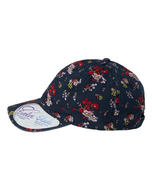 Women's Garment-Washed Fashion Print Cap - Dark Navy/ Floral - Image 4