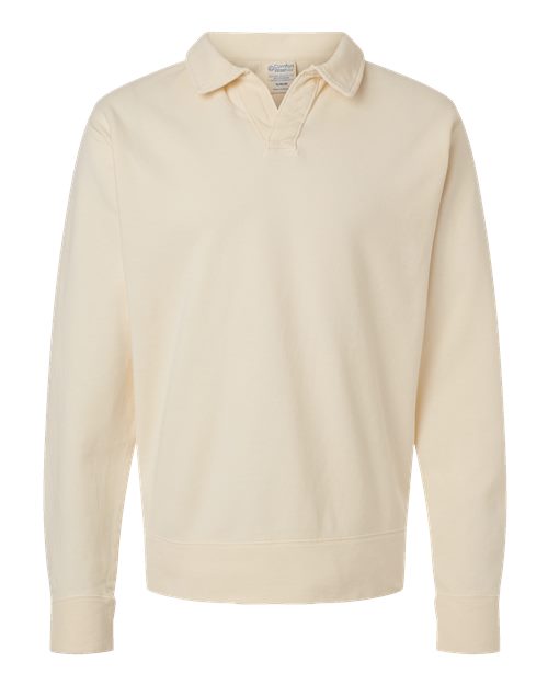 Unisex Garment-Dyed Polo Collar Sweatshirt - Image 7