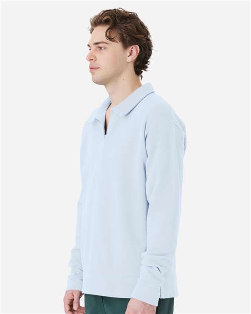 Unisex Garment-Dyed Polo Collar Sweatshirt - Image 23