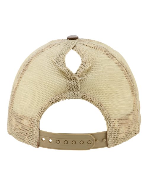 Women's Washed Mesh-Back Cap - Chocolate/ Fawn/ Khaki - Image 3
