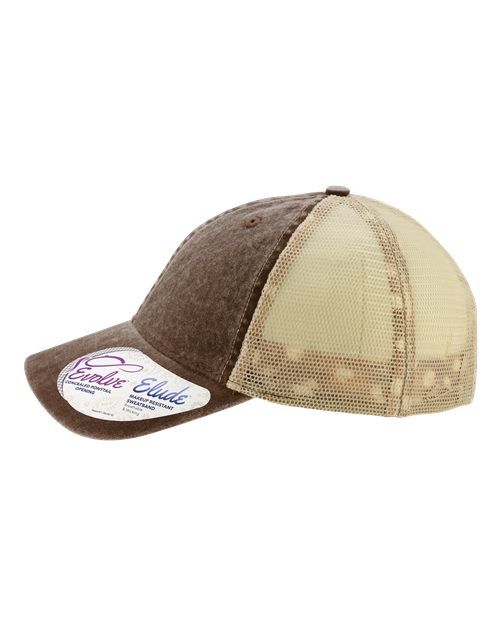 Women's Washed Mesh-Back Cap - Chocolate/ Fawn/ Khaki - Image 4