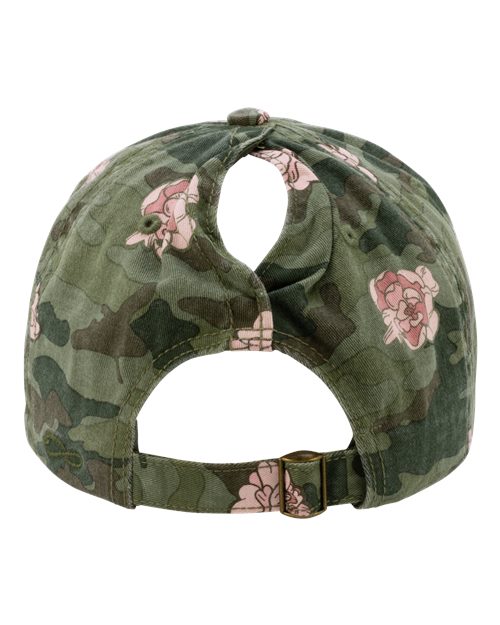 Women's Garment-Washed Fashion Print Cap - Floral Camo - Image 3
