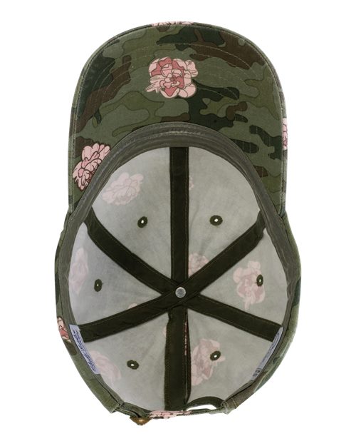 Women's Garment-Washed Fashion Print Cap - Floral Camo - Image 2