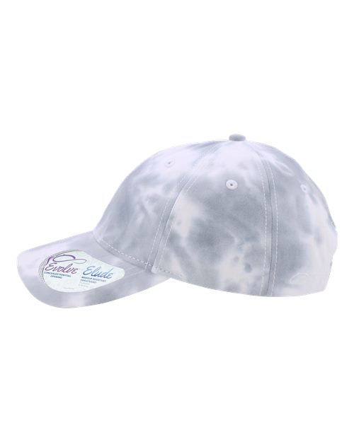 Women's Garment-Washed Fashion Print Cap - Tie-Dye Slate Blue - Image 4