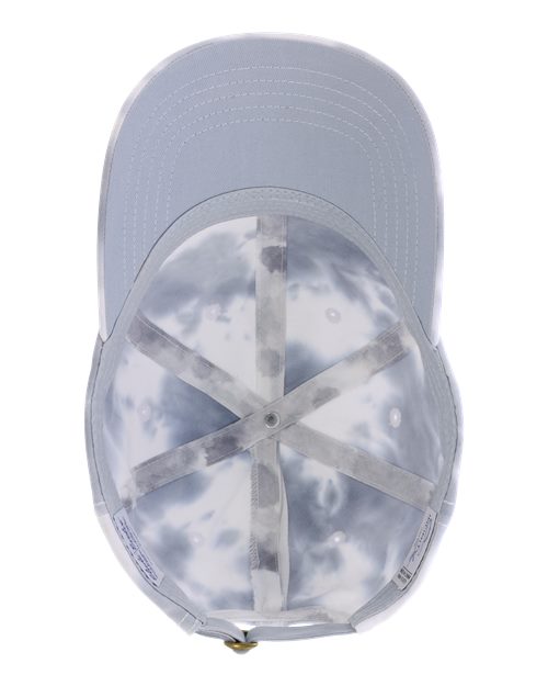 Women's Garment-Washed Fashion Print Cap - Tie-Dye Slate Blue - Image 2