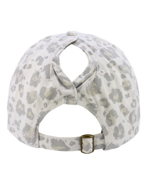 Women's Garment-Washed Fashion Print Cap - Snow Leopard - Image 3