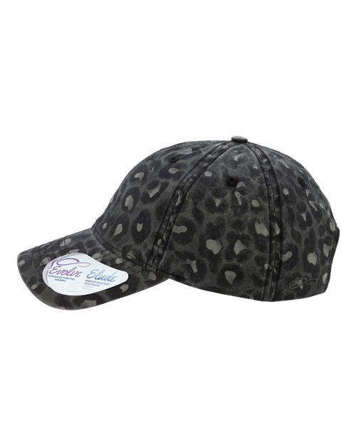 Women's Garment-Washed Fashion Print Cap - Black Leopard - Image 4